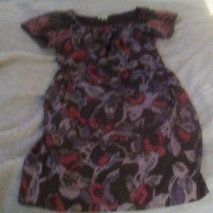 Gold hawk 100% silk balloon skirt dress